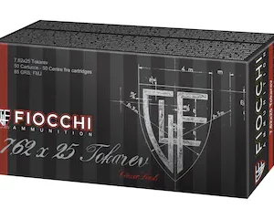 Buy Fiocchi Ammunition 7.62x25mm Tokarev 85 Grain Full Metal Jacket Box of 50 Near Me