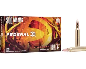 Federal Fusion Ammunition 300 Winchester Magnum 150 Grain Bonded Soft Point Box of 20