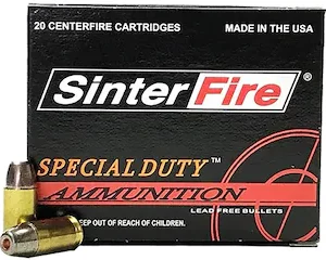 SinterFire Special Duty Ammunition 380 ACP 75 Grain Frangible Hollow Point Lead Free Box of 20