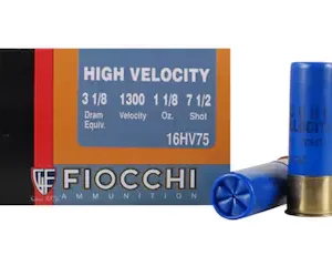 Buy Fiocchi High Velocity Ammunition 16 Gauge 2-3/4" 1-1/8 oz #7-1/2 Chilled Lead Shot Box of 25 Near Me