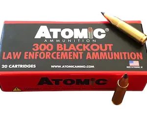 Buy Atomic Tactical LE Ammunition 300 AAC Blackout 110 Grain Nosler Varmageddon Polymer Tip Spitzer Box of 20 Online