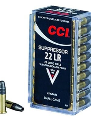 CCI 22LR Suppressor 22 LR 45gr, Lead Hollow Point, 50rd Box