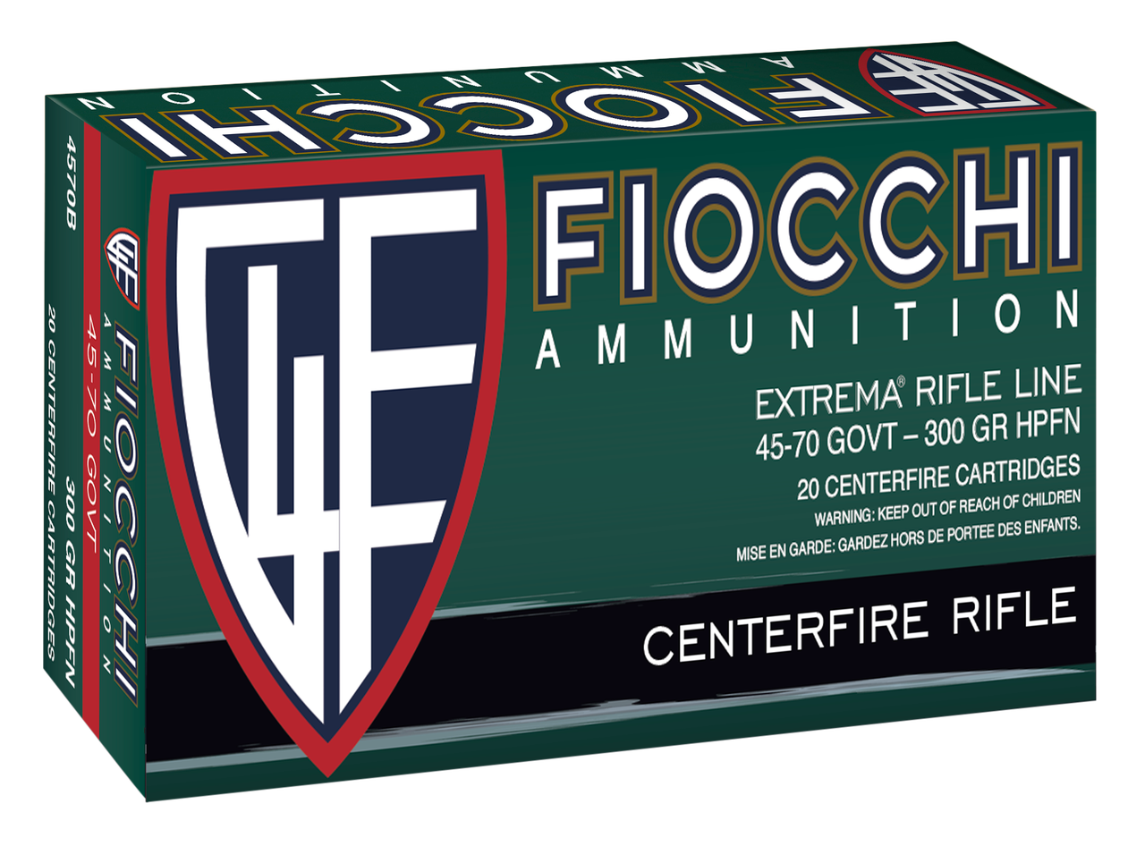 Fiocchi Extrema 45-70 Government 100gr, 300gr, Jacketed Hollow Cavity, 20rd Box