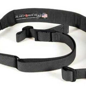 Blue Force Gear Sling, Molded Acetal Adjuster, No Quick Release, Attached with TriGlide instead of Loop Lock, 2-Point Padded Combat Sling, Black