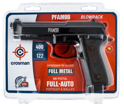 Crosman BB CO2 Pistol, Full Auto, Blowback Action, 400 FPS, 5" Barrel, Synthetic Stock, 20Rd