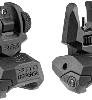 FAB Defense Front/Rear Flip Up Sights, Black Folding, AR-15, M4, M16