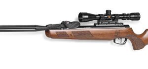 Gamo Swarm Bone Collector 22 Pellet, Checkered Beechwood, Includes 3-9x40mm Scope, 10rd