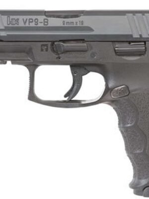 HK, VP9-B 9MM, 4" Barrel Black, 3 Dot Sights, 2- 15Rd Mags, Push Button Magazine Release
