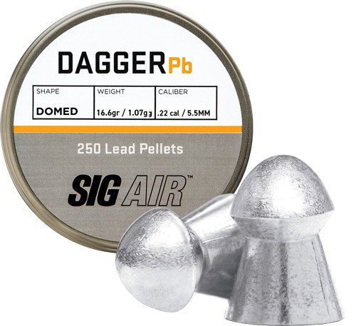Sig Sauer Dagger 22 Pellet, 16.6gr, Domed Lead, 250rd Pack
