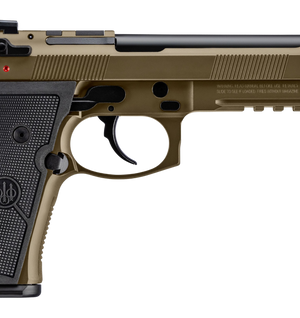 Beretta M9A4 Overlanding 9mm, 5.1" Threaded Barrel, Cerakote Bronze, Tritium Night Sights, 10rd, 2 mags, Includes Flashlight, Compass, and a 10mm Socket