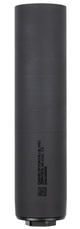 CMMG Zeroed 46, Suppressor, 46 Caliber, 17-4 Stainless Steel Construction, Nitride Finish, Black, Hub Compatible, .578x28 and 5/8x24 Direct Thread HUB Mounts