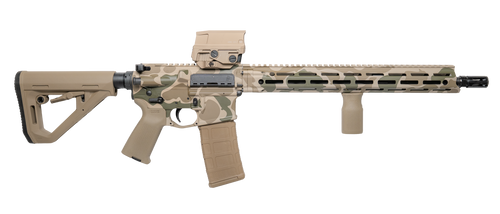 Cnc Firearms Daniel Defense DDM4 V7 5.56 NATO 16" Duck Camo Cerakote, 1 of 300 Limited Edition, M-LOK Handguard, DD Buttstock & Grip, Tan Vortex AMG UH-1 Red Dot