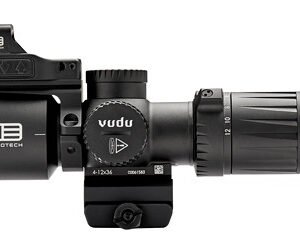 EOTECH Vudu Ultra Short Rifle Scope, 4-12X36mm First Focal Plane, Compatible with Mini-ACOG Mounts, MD5 Illuminated MRAD Reticle, Black, Includes EFLX 3 MOA Red Dot and Mount