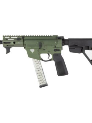 Freedom Ordnance FX9 Elite 9mm, 4" Barrel, Flash Suppressor, Olive Drab, SBA5 Brace, Bravo B5 Grip-Trigger Guard, Warhammer Ambi Handle, Finger Stop, 32rd