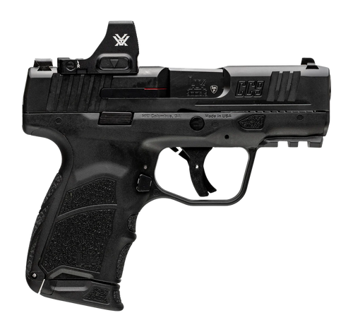 Heckler & Koch CC9 Optic Package 9mm, 3.32" Barrel, Black, Front Tritium Night Sight, Vortex Defender CCW Red Dot Sightt, (1)-12rd Mag and (1)-10rd Mag