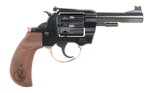 Henry H16 Golden Boy Deadeye 22 LR, 4" Barrel, Polished Blued, American Walnut Birdshead Grip, Adj Rear, Ramped Fiber Optic Bead, 10rd