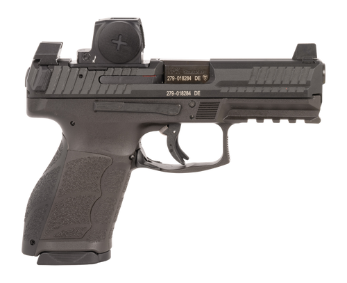 HK VP9A1 K Optic Compact Frame 9mm 15rd,4.09" Black Barrel, Black Steel Serrated Optic Slide, Black Polymer Frame Picatinny Rail, Interchangeable Backstrap Grip, Vortex CCW