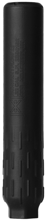 HUXWRX Flow 22 Ti, Suppressor, 22 LR, Cerakote Finish, Black, Grade 5 Titanium, 1/2X28 Direct Thread