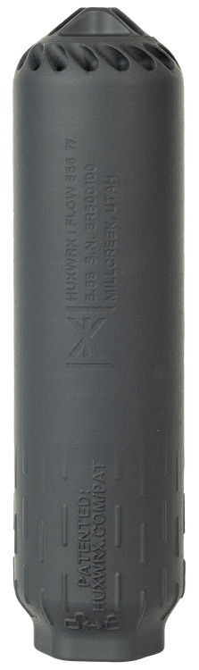 HUXWRX Flow 556 Ti, Suppressor, 6.8" Long, 5.56 NATO, 1/2X28 Flash Hider, C-Series Cerakote Finish, Black, Grade 5 Titanium Construction