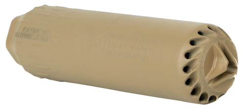 HUXWRX Flow 556 Ti, Suppressor, 6.8" Long, 5.56 NATO, 1/2X28 Flash Hider, C-Series Cerakote Finish, Flat Dark Earth, Grade 5 Titanium Construction