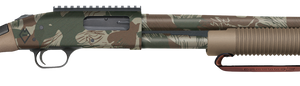 Mossberg 590 Blikesem, 12 Ga, 14.375" Barrel, Rhodesian Brushstroke Camo, FDE AfterShock Grip and Forend Strap, Picatinny Rail, 5 Rd