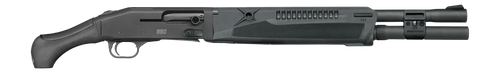 Mossberg 990 Aftershock SFX 12 Ga, 3" Chamber, 18.5" Barrel, Heat Shield, Fixed Choke, Matte Blued, Black, AfterShock Grip, Fiber Optic, Optic-Ready, Shield RMSc, 5rd