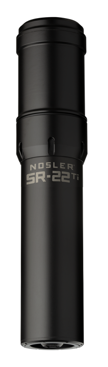 Nosler SR-22TI 22 Caliber 1.74"D Black Made of Titanium with 1/2" 28 tpi Thread Pattern