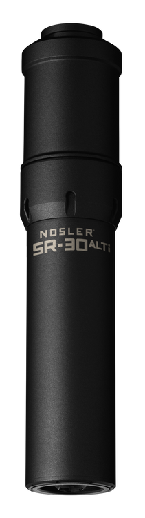 Nosler SR-30ALTI 30 Caliber 1.74" Black Made of Aluminum Titanium with 5/8" 24 tpi Thread Pattern