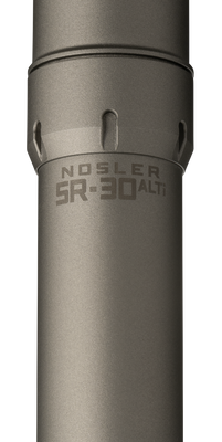Nosler SR-30ALTI 30 Caliber 1.74" Gray Finish Made of Aluminum Titanium with 5/8" 24 tpi Thread Pattern