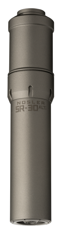 Nosler SR-30ALTI 30 Caliber 1.74" Gray Finish Made of Aluminum Titanium with 5/8" 24 tpi Thread Pattern