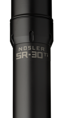 Nosler SR-30TI 30 Caliber 1.74" Black Made of Titanium with 5/8" 24 tpi Thread Pattern