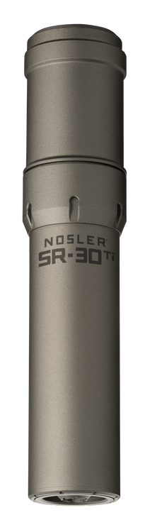 Nosler SR-30TI 30 Caliber 1.74" Gray Finish Made of Titanium with 5/8" 24 tpi Thread Pattern