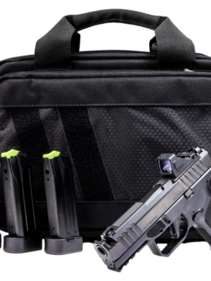 Rost Martin RM1C Comp Bundle *CA Compliant Compact Frame 9mm 4" Compensated Barrel, Polymer Frame w/Picatinny Rail, Viridian RFX-11 Green Dot, 10 Rd