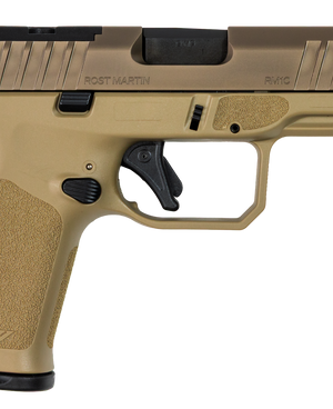 Rost Martin RM1C Compact Frame 9mm 4" Match Grade Barrel, Optic Ready/Serrated Slide, Flat Dark Earth w/Picatinny Rail, 17 Rd