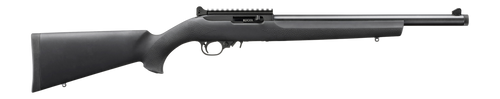 Ruger 10/22, 22 LR, 16.12" Threaded Bull Barrel, 1/2X28, Satin Finish, Black, Hogue OverMolded Stock, Picatinny Rail, Ghost Ring Rear Sight, Blade Front Sight, 10rd Rotary Magazine