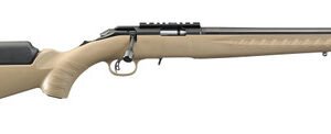 Ruger American 22 LR, 16" Barrel, Threaded 1/2X28, Satin Blued, Black, Flat Dark Earth, 10rd, Scope Base, Flush Mounted Rotary Magazine