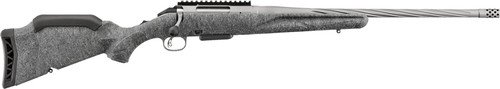 Ruger American Generation II 350 Legend, 20" Spiral Fluted Threaded Barrel, Brake, Cerakote Gunmetal, Gray Splatter Stock, 5rd