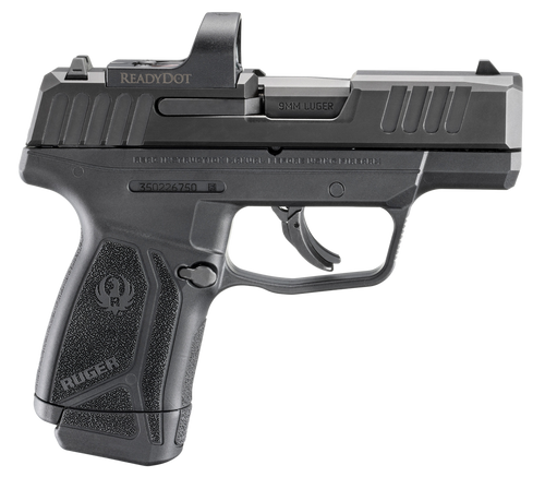 Ruger MAX-9 Red Dot 9mm, 3.20" Barrel, Black Oxide, Adj Rear Sight, Optics Ready, Thumb Safety, 12rd Mag, Ruger Ready Dot Micro Reflex Sight