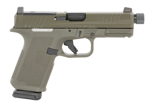 Ruger RXM Exclusive Compact 9mm 4" Threaded Barrel, OD Green Optic Ready/Serrated Slide, OD Green Frame, RMSc/RMR/DeltaPoint Pro Footprint, 15 Rd