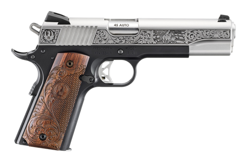 Ruger SR1911 Limited Edition 45 ACP 5" SS Barrel, Matte Serrated Engraved Slide, Light Weight Frame w/Beavertail, Custom Engraved Grip, 8 Rd