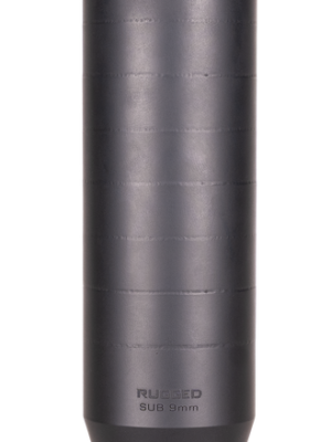 Rugged Suppressors Sub9 9mm, Includes 3-Lug Adapter, 17-4 Stainless Steel Construction, Black