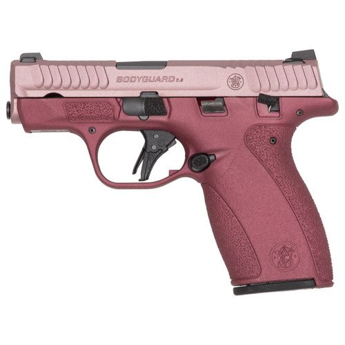 S&W Bodyguard 2.0 Micro 380 ACP Thumb Safety Cranberry Frost/Blush Cerakote, 2 Mags