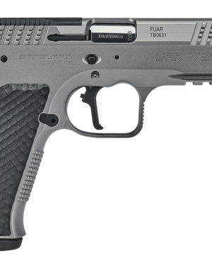SAR USA 7/24 Sport 9mm 17rd Matte Stainless Steel Frame Beavertail & Picatinny Rail, Black Polymer Grip