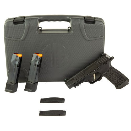 Sig P365 FUSE 9mm, 4.3" Barrel, Matte Black, LXG Grip, Fiber Optic Sights, Optics Ready, Flared Magwell, 2x21rd, 1x17rd Mags