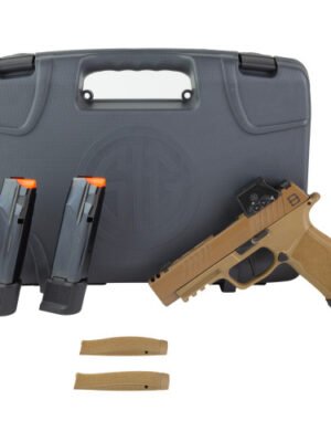 Sig P365XF DH3 Optic Package 9mm, 3.7" Barrel, Cerakote Finish, Coyote, X-RAY3 Sights, Romeo-X SIG-LOC Compact Red Dot, 2x21rd and 1x17rd Mags