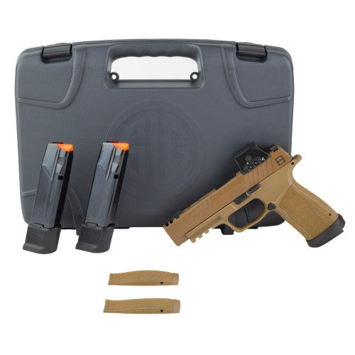 Sig P365XF DH3 Optic Package 9mm, 3.7" Barrel, Cerakote Finish, Coyote, X-RAY3 Sights, Romeo-X SIG-LOC Compact Red Dot, 2x21rd and 1x17rd Mags