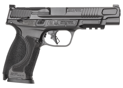 Smith & Wesson M&P M2.0 Metal Heavy Duty 9mm, 5" Barrel, Armornite Black, Front Night Sight, Black Rear Sight, Thumb Safety, Optics Ready, 2x10rd Mags