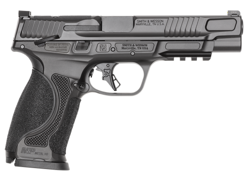 Smith & Wesson M&P M2.0 Metal Heavy Duty 9mm, 5" Barrel, Armornite Black, Front Night Sight, Black Rear Sight, Thumb Safety, Optics Ready, 2x17rd Mags