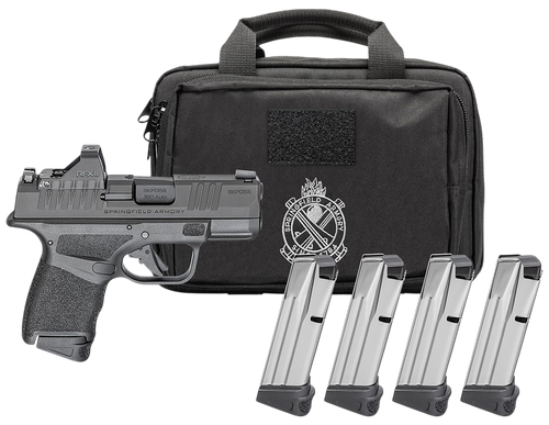 Springfield Hellcat OSP Optic Gear Pac Micro Compact 9mm 3" Barreled Slide, Black Frame w/Picatinny Rail, Viridian RFX-11 Green Dot, 13 Rd