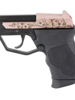 Taurus TUC22 22LR, 2.5" Barrel, Black, Rose Gold Engraved Slide, Fixed Sights, 9rd Mag
